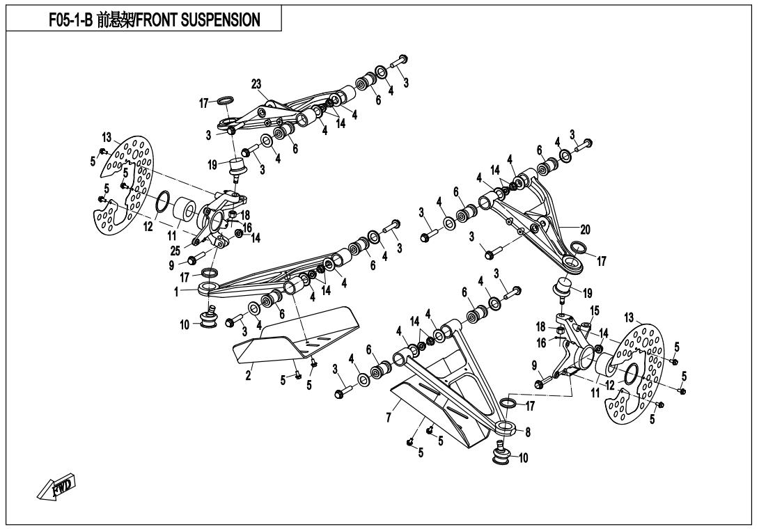 FRONT SUSPENSION（ALUM.） CFMOTO Parts